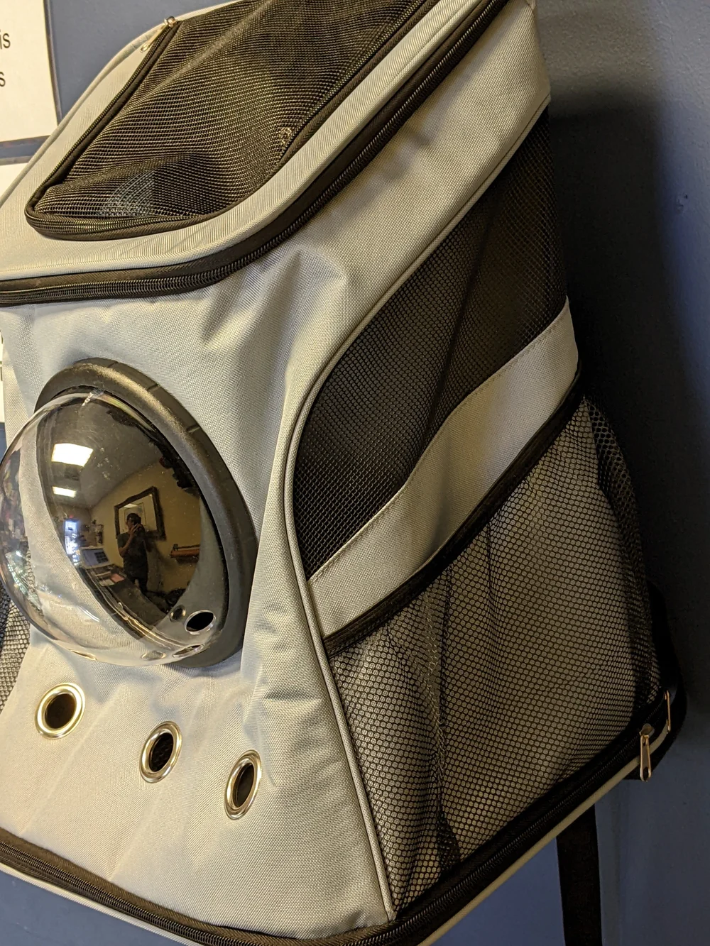 Backpack Cat Carrier - Grey & Black - 17